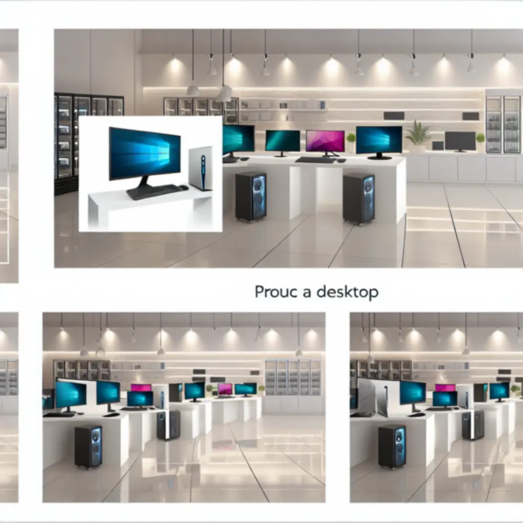 Kolekcja najczęściej wybieranych komputerów stacjonarnych ustawionych na półce