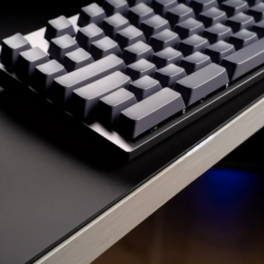 Nowoczesne klawiatury mechaniczne i bezprzewodowe na ciemnym biurku
