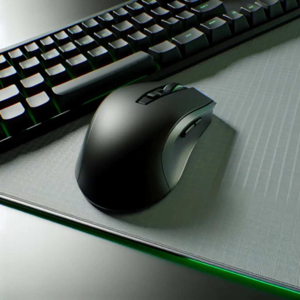 Zestaw klawiatury i myszy na nowoczesnym biurku