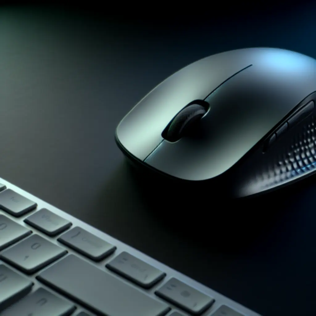 Ergonomiczna mysz komputerowa na ciemnym tle